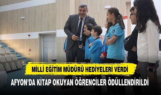 AFYON’DA KİTAP OKUYAN ÖĞRENCİLER ÖDÜLLENDİRİLDİ