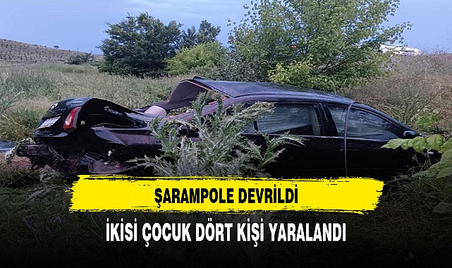Afyonkarahisar'da şarampole devrilen otomobildeki 4 kişi yaralandı