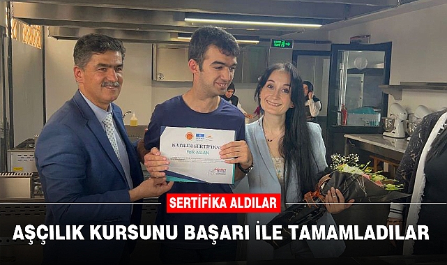 AŞÇILIK KURSUNU BAŞARI İLE TAMAMLAYIP SERTİFİKA ALDILAR 