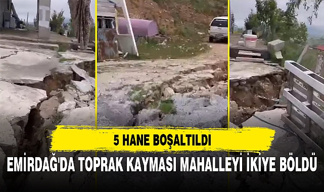 EMİRDAĞ'DA TOPRAK KAYMASI MAHALLEYİ İKİYE BÖLDÜ