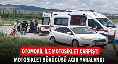 OTOMOBİL İLE MOTOSİKLET ÇARPIŞTI