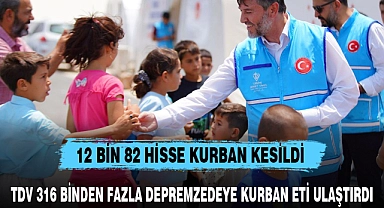 TDV 316 BİNDEN FAZLA DEPREMZEDEYE KURBAN ETİ ULAŞTIRDI