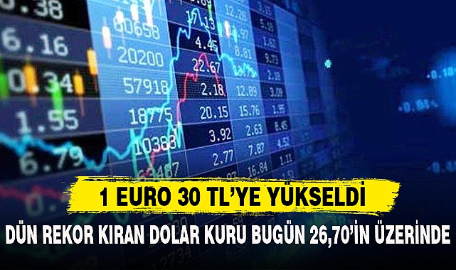 1 EURO 30 TL’YE YÜKSELDİ