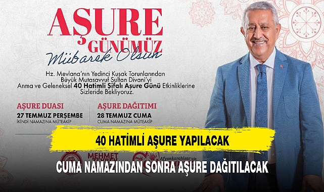 40 HATİMLİ AŞURE YAPILACAK