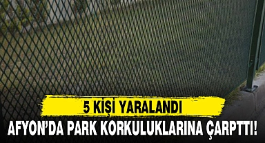 AFYON’DA PARK KORKULUKLARINA ÇARPTTI!