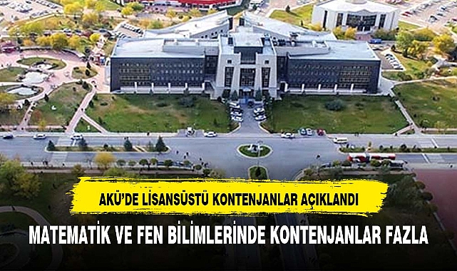 AKÜ LİSANSÜSTÜ KONTENJAN TABLOSUNU YAYINLADI