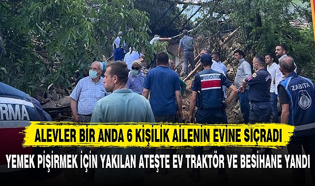 ALEVLER BİR ANDA 6 KİŞİLİK AİLENİN EVİNE SIÇRADI