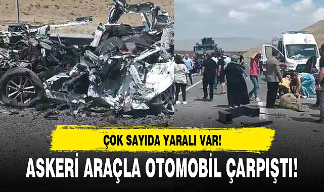 ASKERİ ARAÇLA OTOMOBİL ÇARPIŞTI!