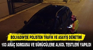 BOLVADİN’DE POLİSTEN TRAFİK VE ASAYİŞ DENETİMİ