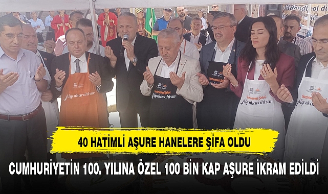 CUMHURİYETİN 100. YILINA ÖZEL 100 BİN KAP AŞURE İKRAM EDİLDİ