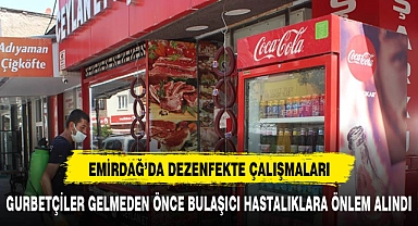 EMİRDAĞ'DA GURBETÇİLER GELMEDEN ÖNCE BULAŞICI HASTALIKLARA KARŞI DEZENFEKTE ÇALIŞMASI YAPILDI