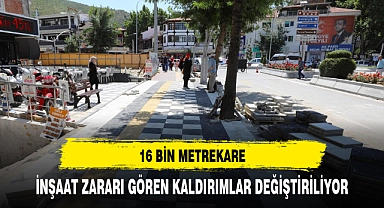 İNŞAAT ZARARI GÖREN KALDIRIMLAR DEĞİŞTİRİLİYOR
