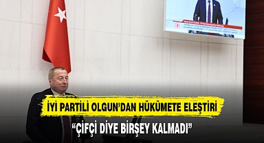 İYİ PARTİLİ OLGUN TARIM POLİTİKALRINI ELEŞTİRDİ:"ÇİFTÇİ DİYE BİRŞEY KALMADI"