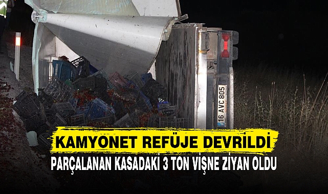 KAMYONET REFÜJE DEVRİLDİ