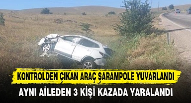 KONTROLDEN ÇIKAN ARAÇ ŞARAMPOLE YUVARLANDI