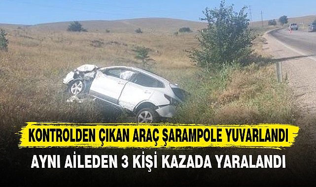 KONTROLDEN ÇIKAN ARAÇ ŞARAMPOLE YUVARLANDI