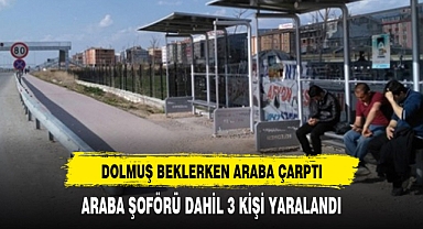 MİNİBÜS BEKLERKEN ARABA ÇARPTI AFYON'DA 3 YARALI