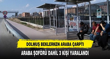 MİNİBÜS BEKLERKEN ARABA ÇARPTI AFYON'DA 3 YARALI