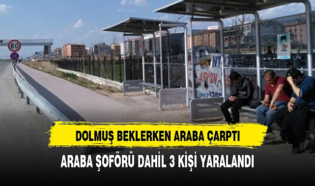MİNİBÜS BEKLERKEN ARABA ÇARPTI AFYON'DA 3 YARALI