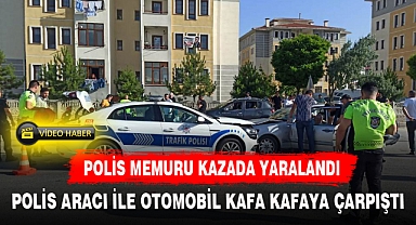 83 YAŞINDAKİ YAŞLI SÜRÜCÜ POLİS ARACINA ÇARPTI