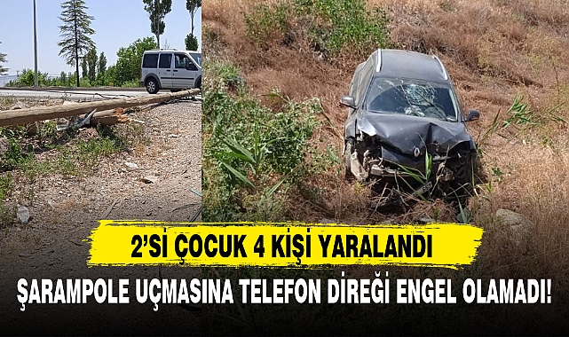 ŞARAMPOLE UÇMASINA TELEFON DİREĞİ ENGEL OLAMADI!
