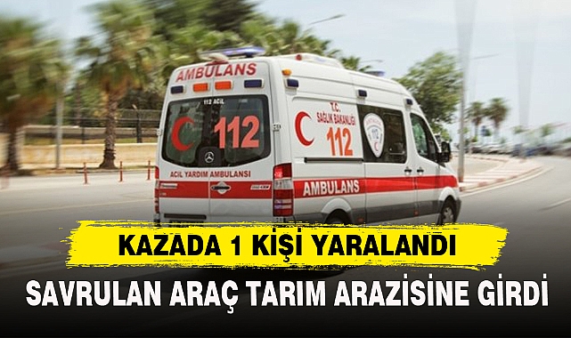 SAVRULAN ARAÇ TARIM ARAZİSİNE GİRDİ