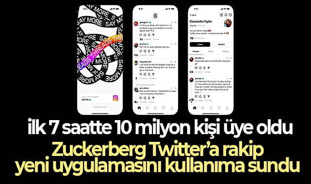 ZUCKERBERG, TWİTTER'A RAKİP YENİ UYGULAMASINI KULLANIMA SUNDU