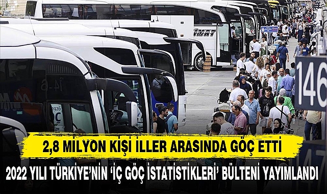 2,8 MİLYON KİŞİ İLLER ARASINDA GÖÇ ETTİ