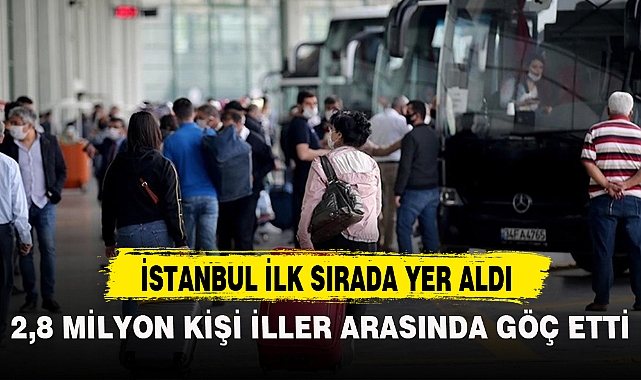 2,8 MİLYON KİŞİ İLLER ARASINDA GÖÇ ETTİ