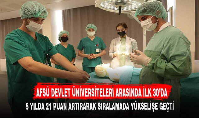 AFSÜ DEVLET ÜNİVERSİTELERİ ARASINDA İLK 30'DA