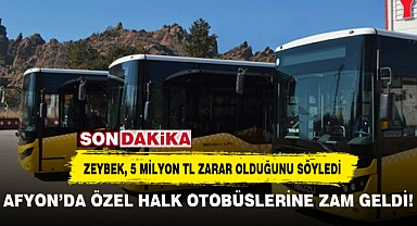AFYON’DA ÖZEL HALK OTOBÜSLERİNE ZAM GELDİ!