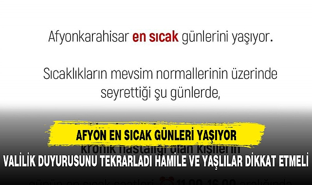 AFYON TARİHİN EN SICAK GÜNLERİNİ YAŞIYOR