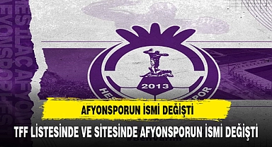 AFYONSPOR YENİ İSMİ İLE TÜRKİYE FUTBOL FEDERASYONU LİSTESİNDE