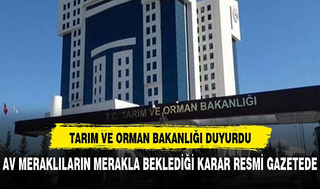 AV TUTKUNLARINA MÜJDE RESMİ GAZETE YAYINLANDI