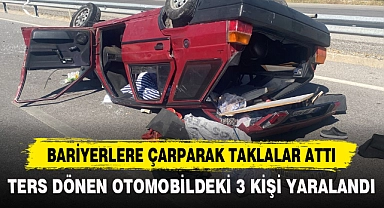 BARİYERLERE ÇARPARAK TAKLALAR ATTI