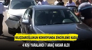 KILIÇDAROĞLUNUN KONVOYUNDA ZİNCİRLEME KAZA 4 YARALI