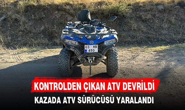 KONTROLDEN ÇIKAN ATV DEVRİLDİ