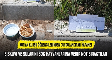 KUR'AN KURSU ÖĞRENCİLERİNDEN DUYGULANDIRAN HARAKET
