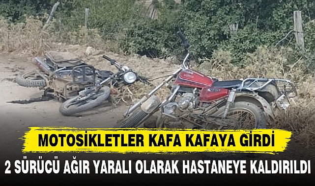 MOTOSİKLETLER KAFA KAFAYA GİRDİ