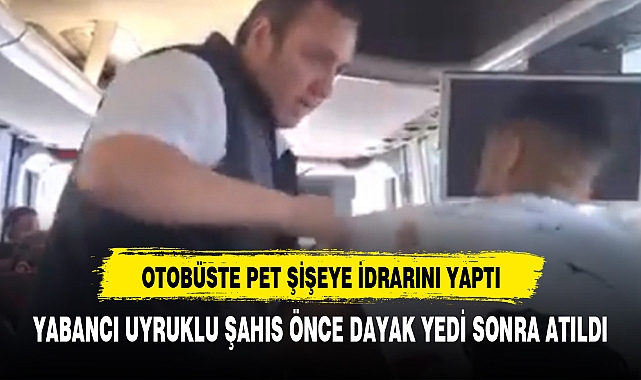 OTOBÜSTE PET ŞİŞEYE İDRARINI YAPTI
