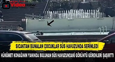 SICAKTAN BUNALAN ÇOCUKLAR SÜS HAVUZUNDA SERİNLEDİ
