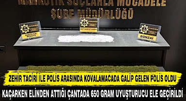 ZEHİR TACİRİ İLE POLİS ARASINDA KOVALAMACADA GALİP GELEN POLİS OLDU