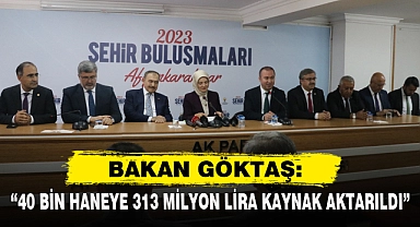 “40 BİN HANEYE 313 MİLYON LİRA KAYNAK AKTARILDI”