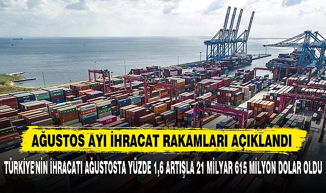 AĞUSTOS AYI İHRACAT RAKAMLARI AÇIKLANDI