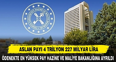 ASLAN PAYI 4 TRİLYON 227 MİLYAR LİRA