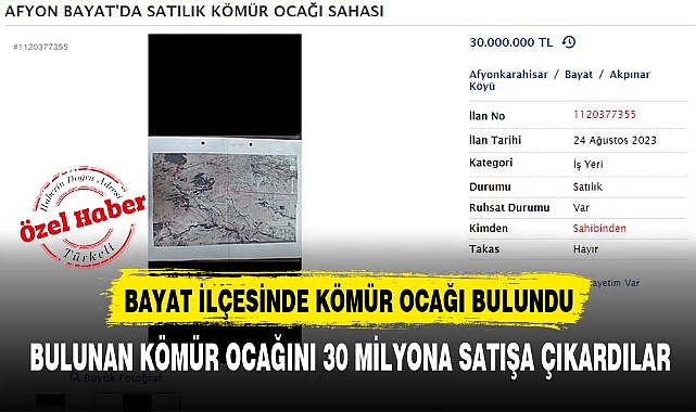 BAYAT İLÇESİNDE 4 BİN KALORİLİ KÖMÜR OCAĞI BULUNDU