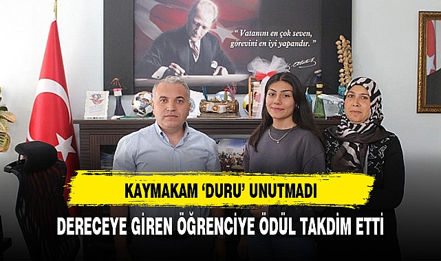 DİNAR'DA DERECEYE GİREN ÖĞRENCİYE ALTIN ÖDÜLÜ