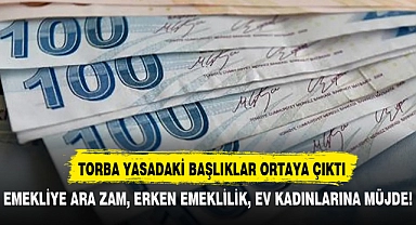 ERKEN EMEKLİLİK, EMEKLİYE ARA ZAM, EV KADINLARINA MÜJDE...