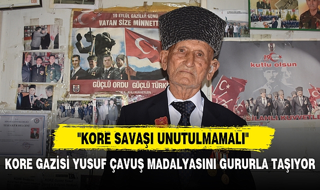 KORE GAZİSİ YUSUF ÇAVUŞ MADALYASINI GURURLA TAŞIYOR