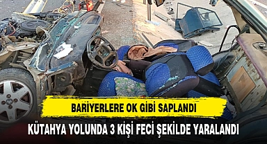 KÜTAHYA AFYON YOLUNDA BARİYERLE OK GİBİ SAPLANDI
